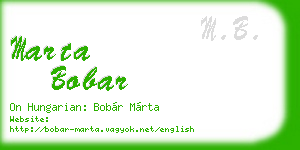 marta bobar business card
