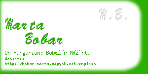 marta bobar business card